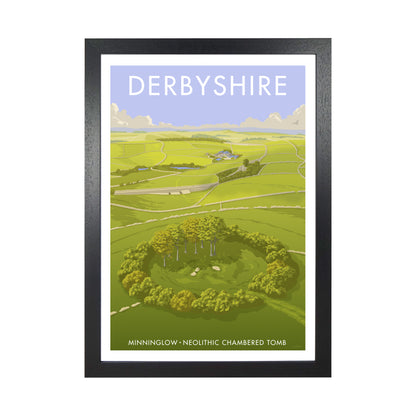 DERBYSHIRE MINNINGLOW A3 by Stephen Millership Black Grain