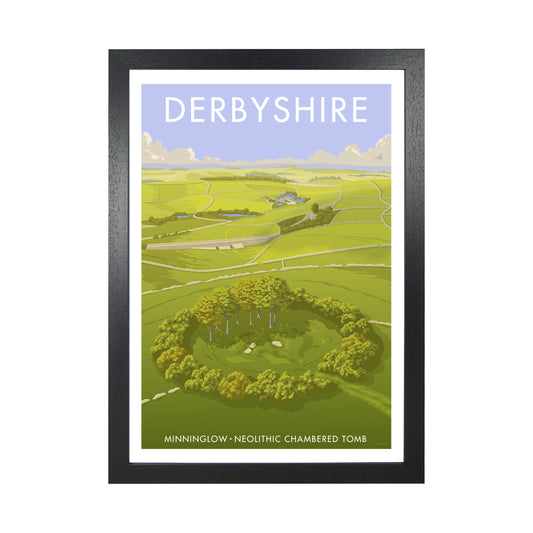 DERBYSHIRE MINNINGLOW A3 by Stephen Millership Black Grain