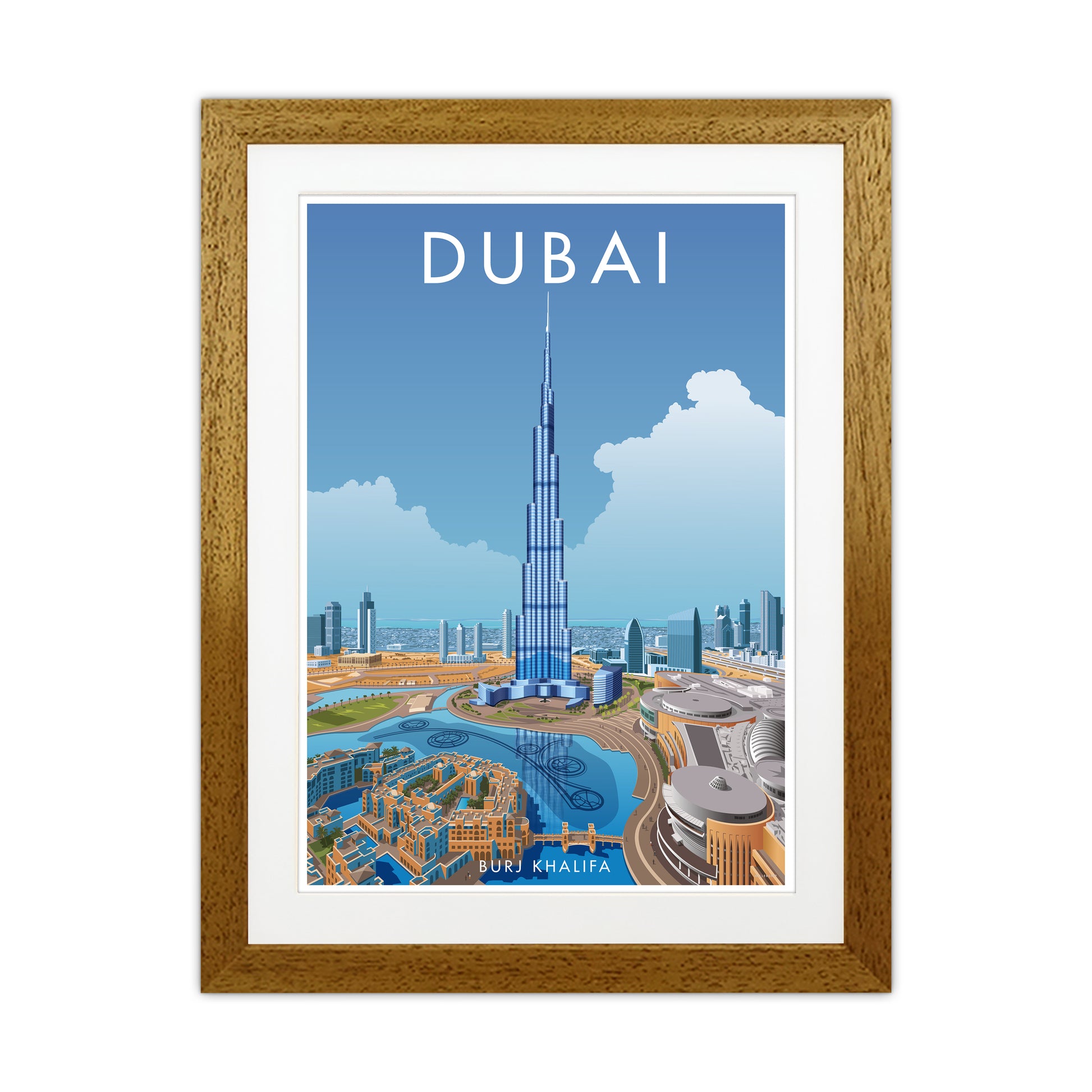 Dubai Travel Art Print By Stephen Millership Oak Grain