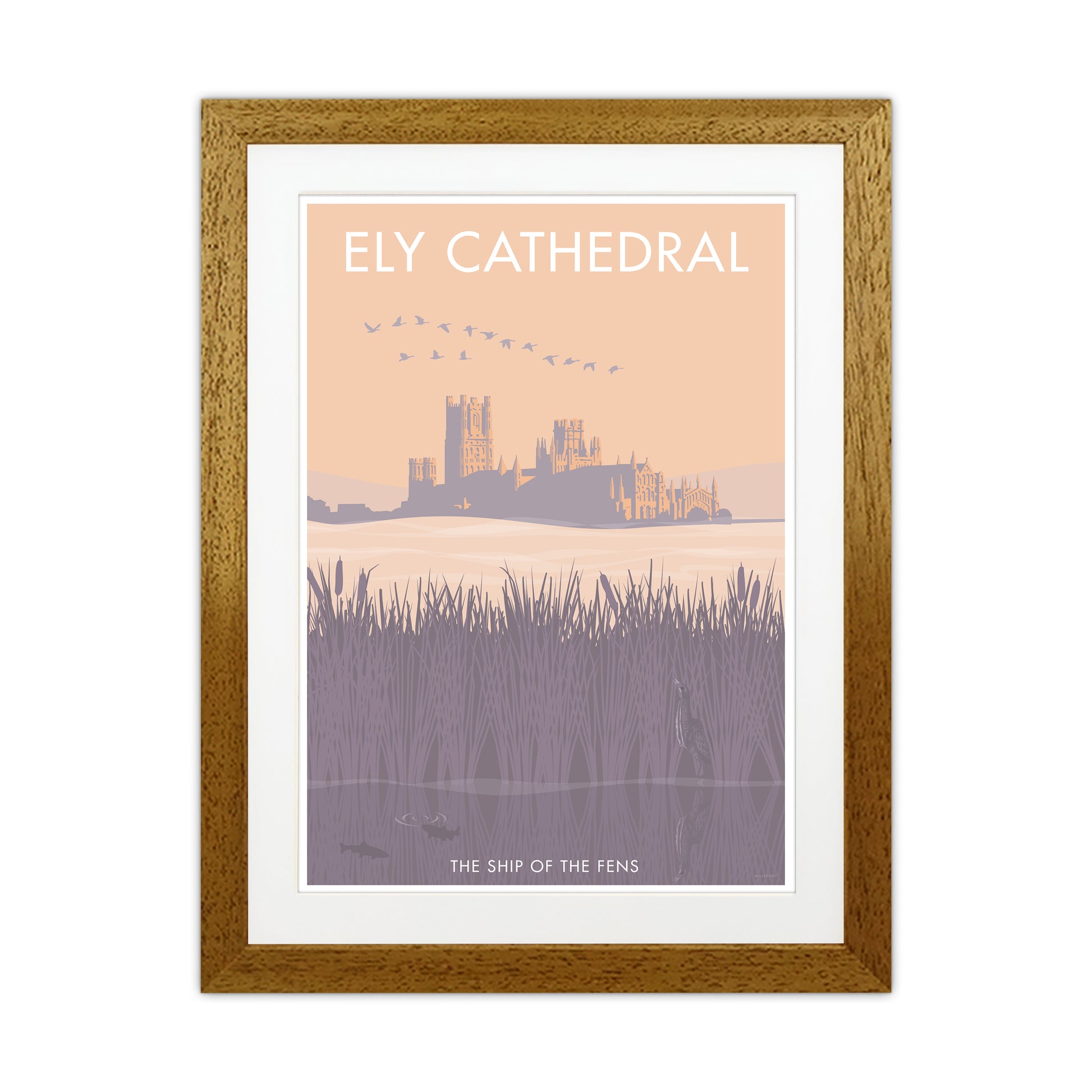 Ely Travel Art Print By Stephen Millership Oak Grain