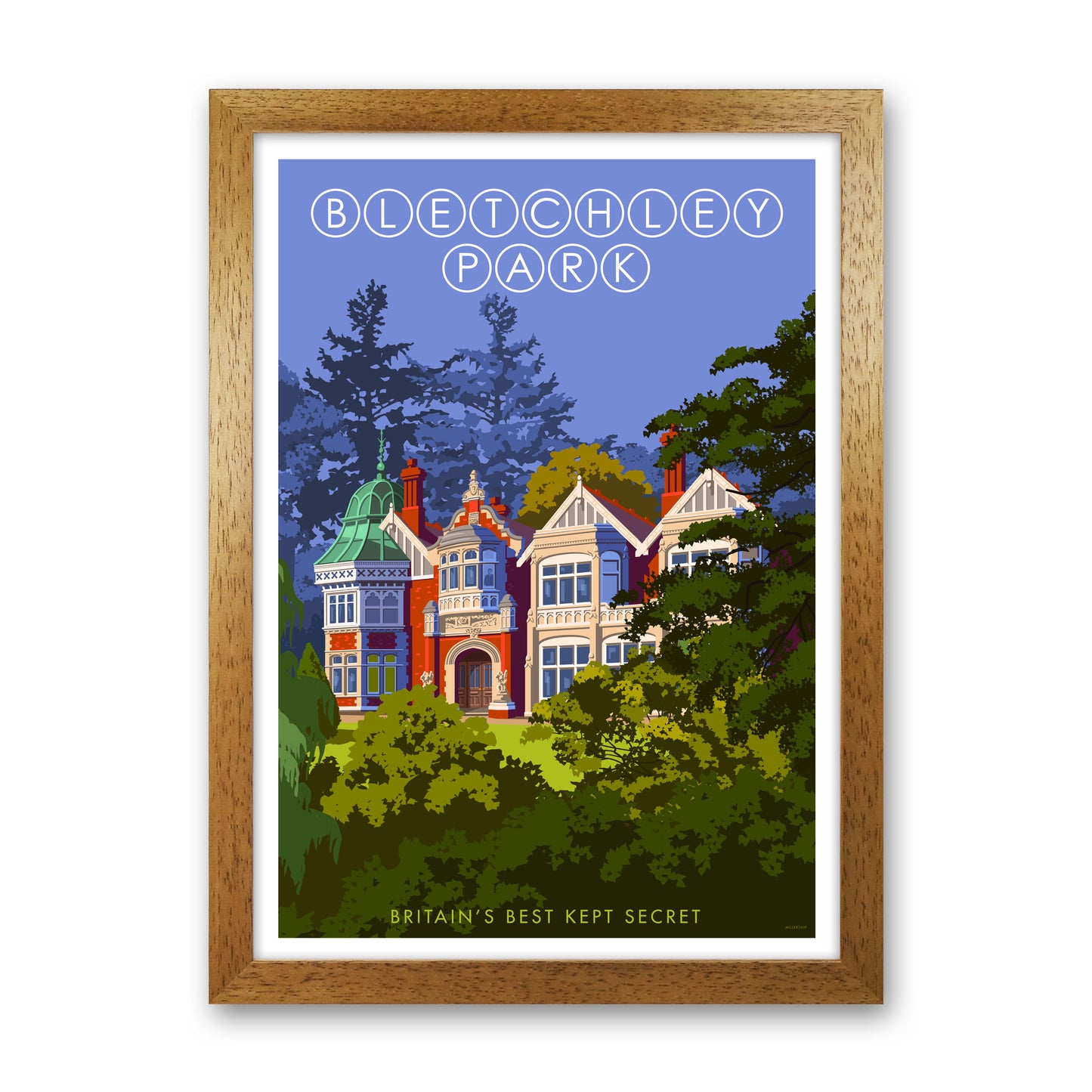 Bletchley Park Art Print by Stephen Millership Oak Grain