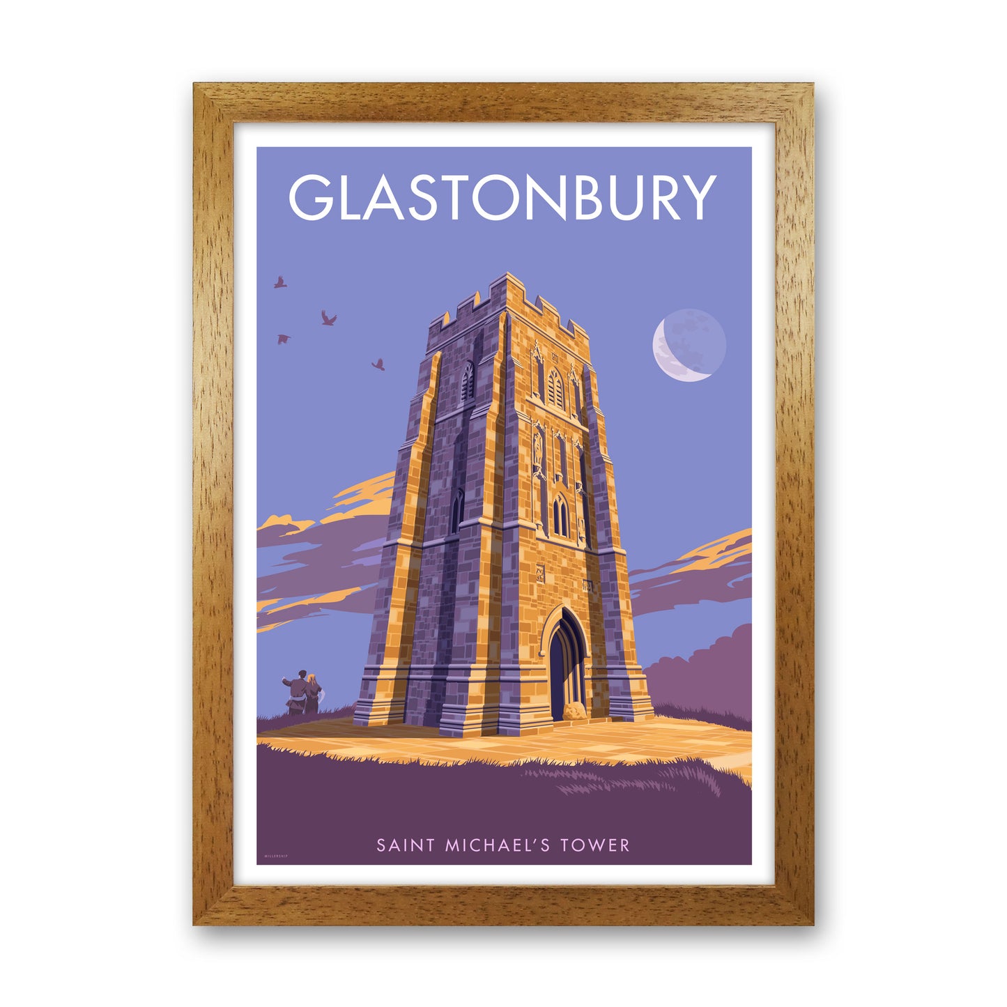 Saint Michael&#39;s Tower Glastonbury Art Print by Stephen Millership Oak Grain