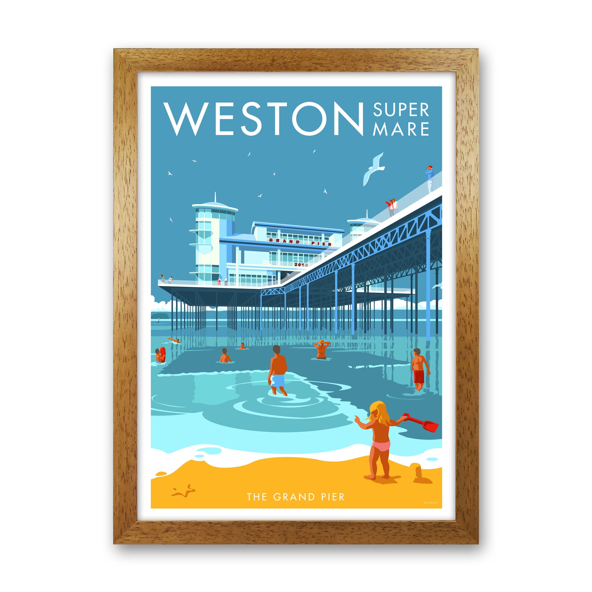 Weston-super-mare Art Print by Stephen Millership Oak Grain