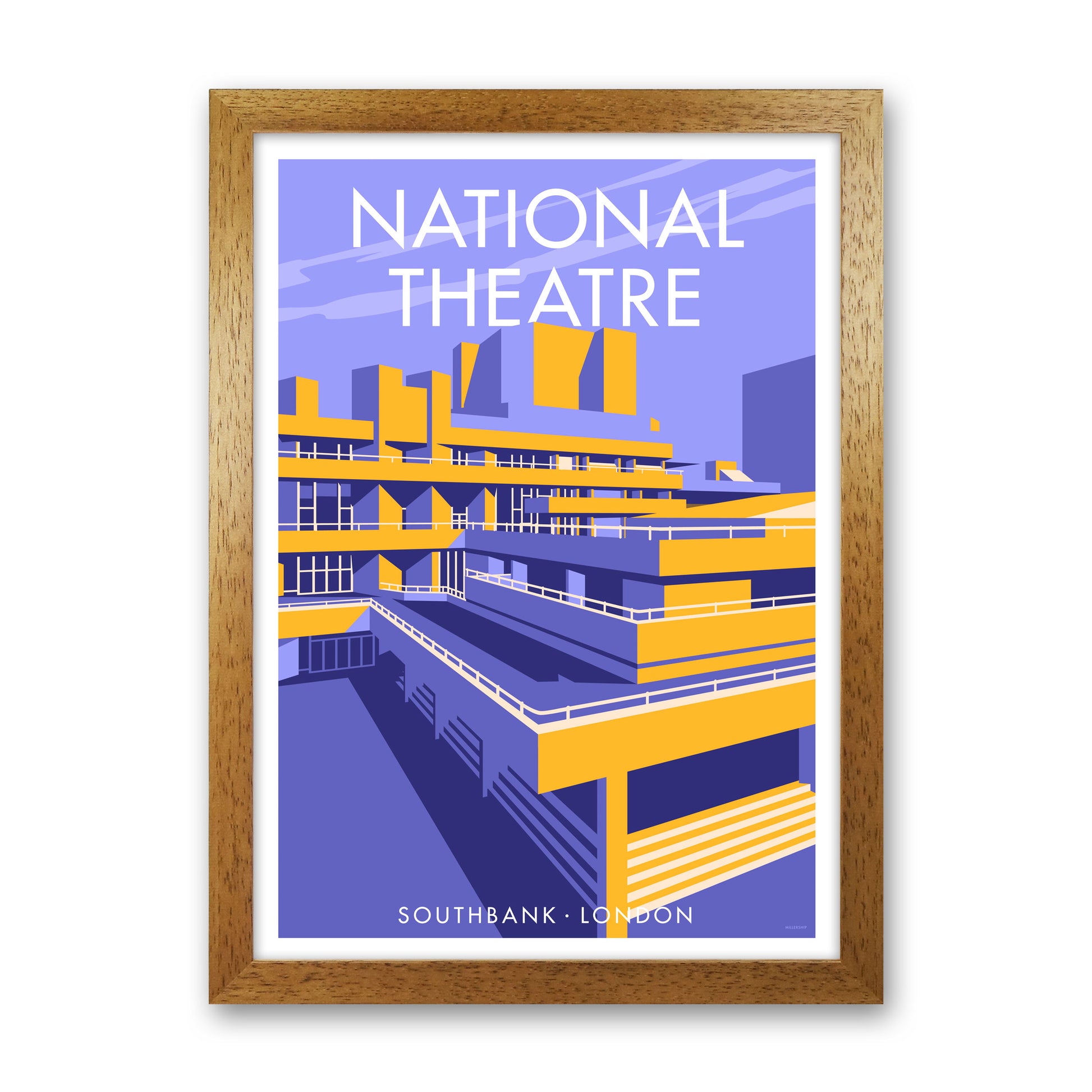 London National Theatre Framed Digital Art Print by Stephen Millership Oak Grain