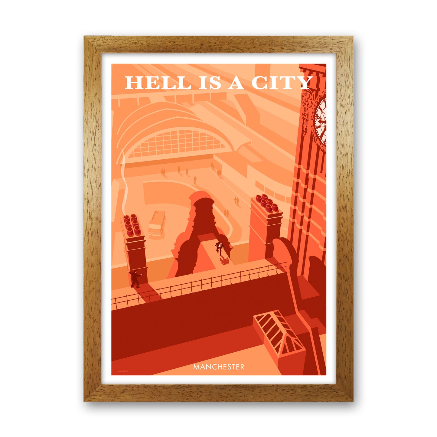 Manchester Art Print by Stephen Millership Oak Grain