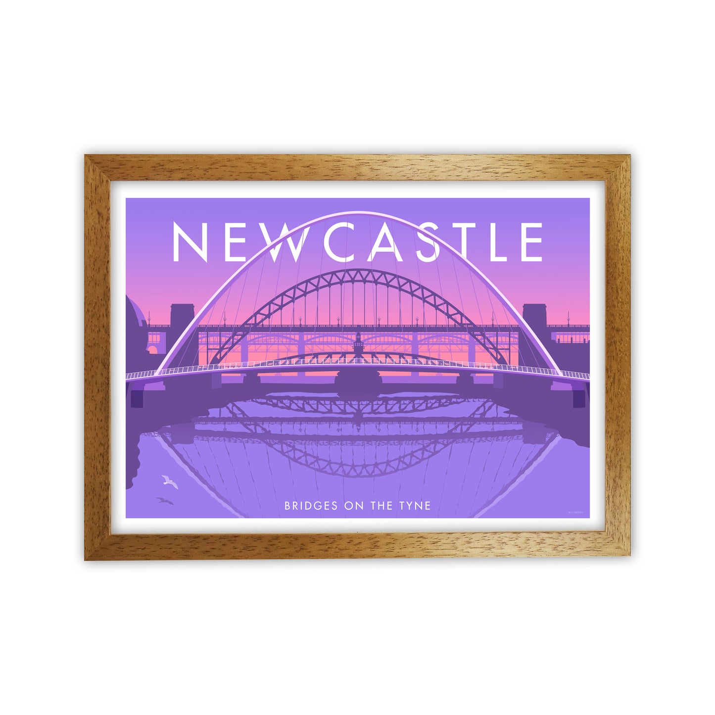Bridges On The Tyne Newcastle Art Print by Stephen Millership Oak Grain