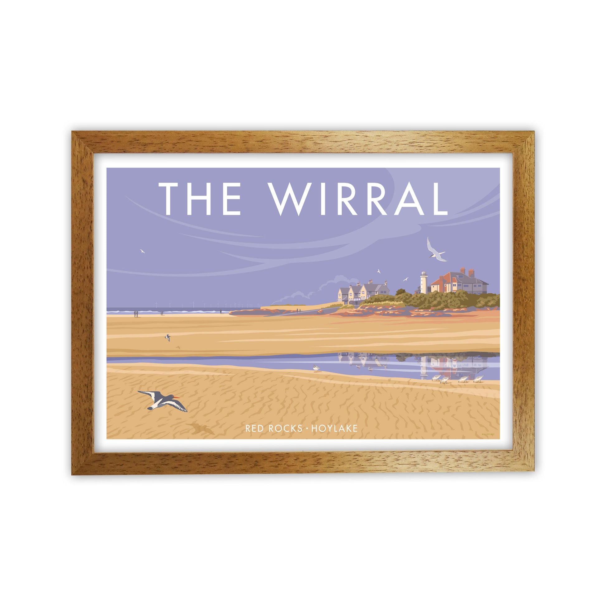 Redrocks Wirral Travel Art Print by Stephen Millership Oak Grain