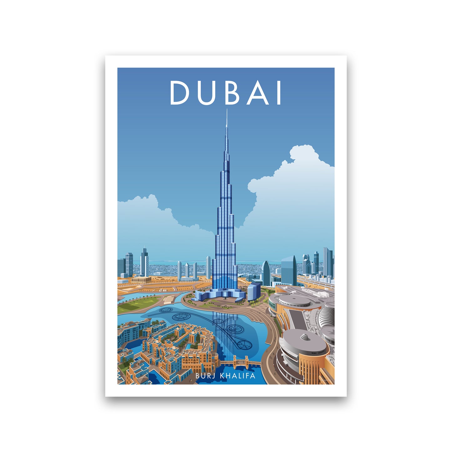 Dubai Travel Art Print By Stephen Millership