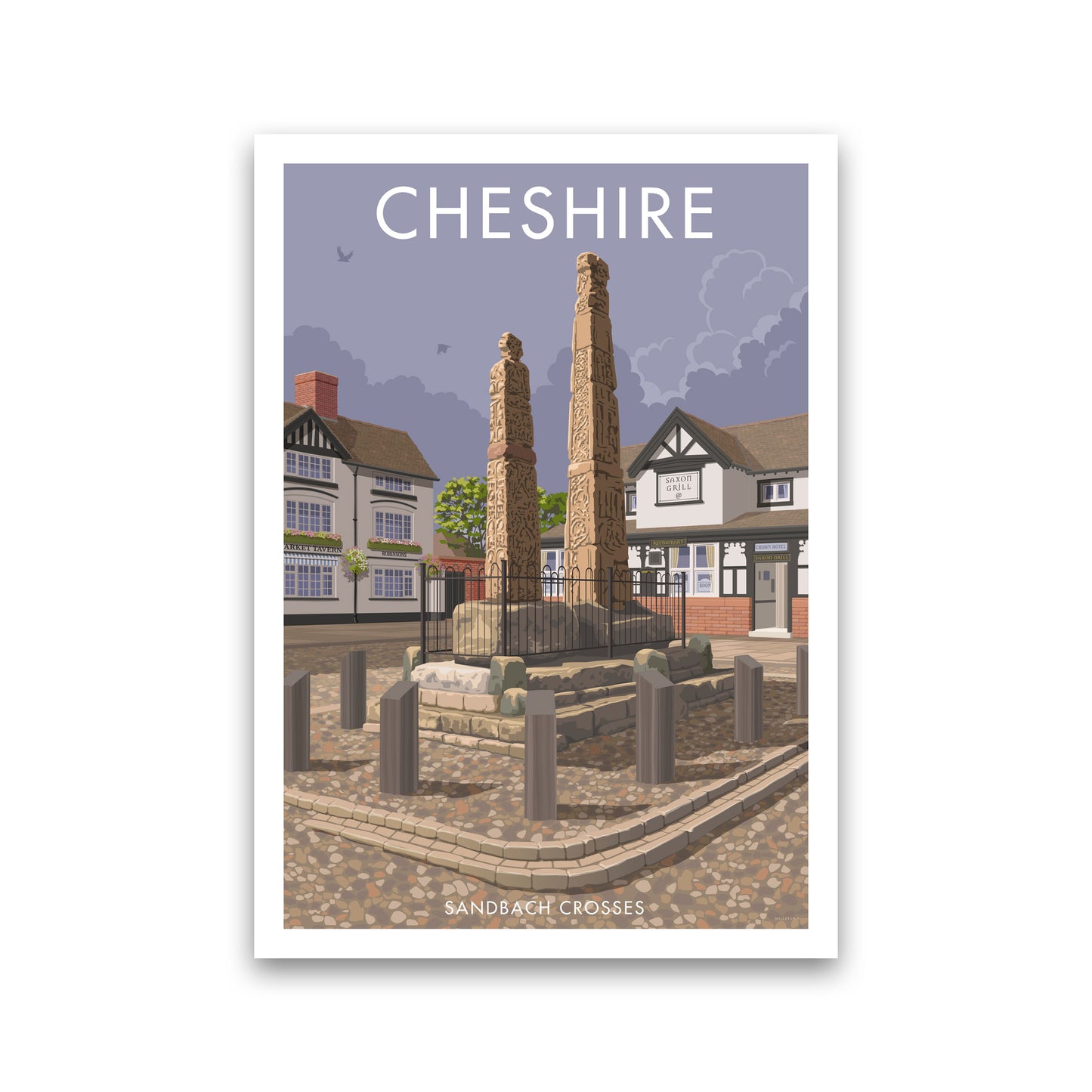 Cheshire Sandbach Travel Art Print by Stephen Millership