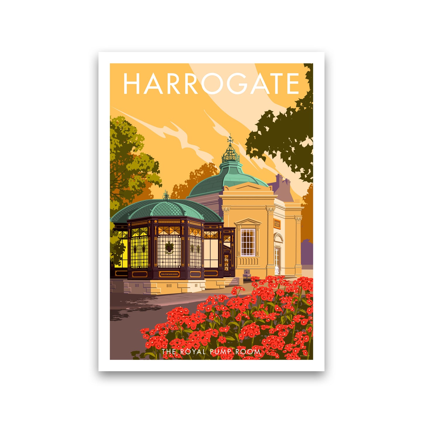 Harrogate by Stephen Millership Yorkshire Art Print, Vintage Travel Poster