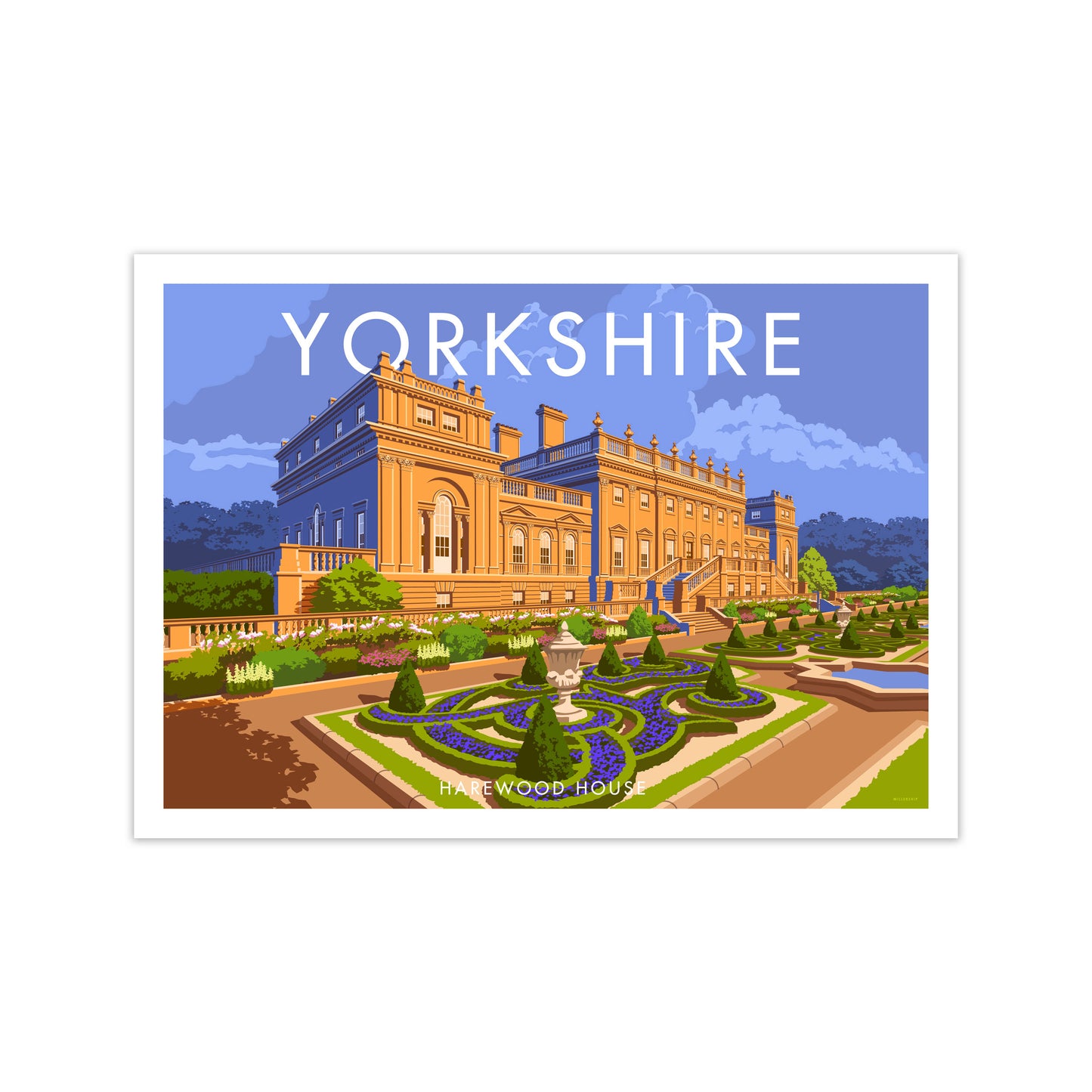 Yorkshire Landscape Art Print Vintage Travel Poster by Stephen Millership