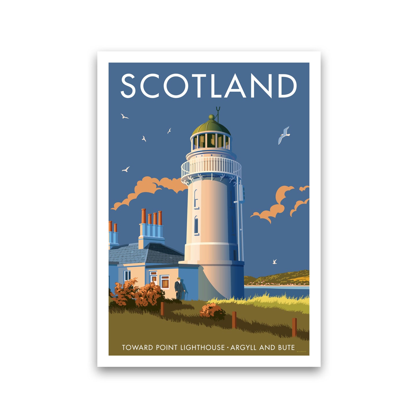 Toward Point Lighthouse Scotland Art Print by Stephen Millership