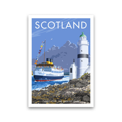 Cloch Point Scotland Framed Digital Art Print by Stephen Millership