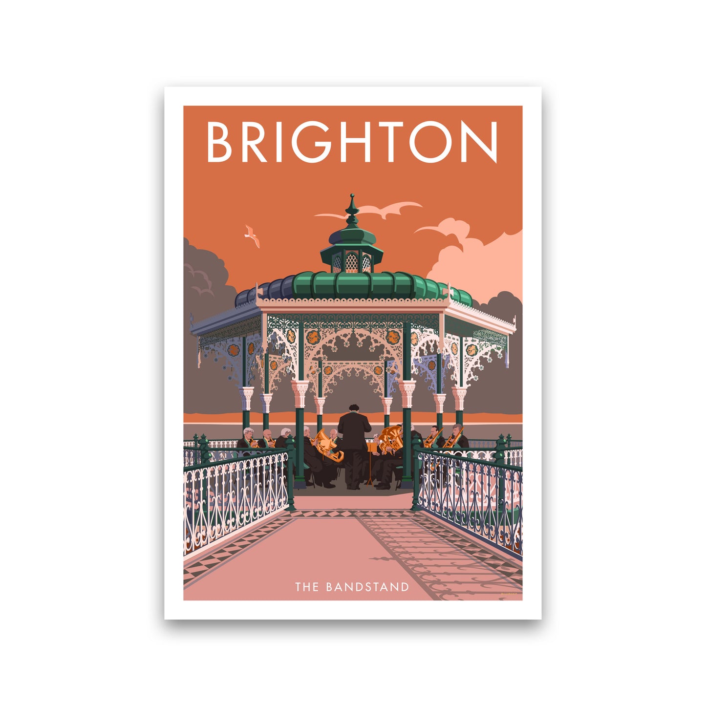 Brighton Bandstand Framed Wall Art Print by Stephen Millership, Art Poster