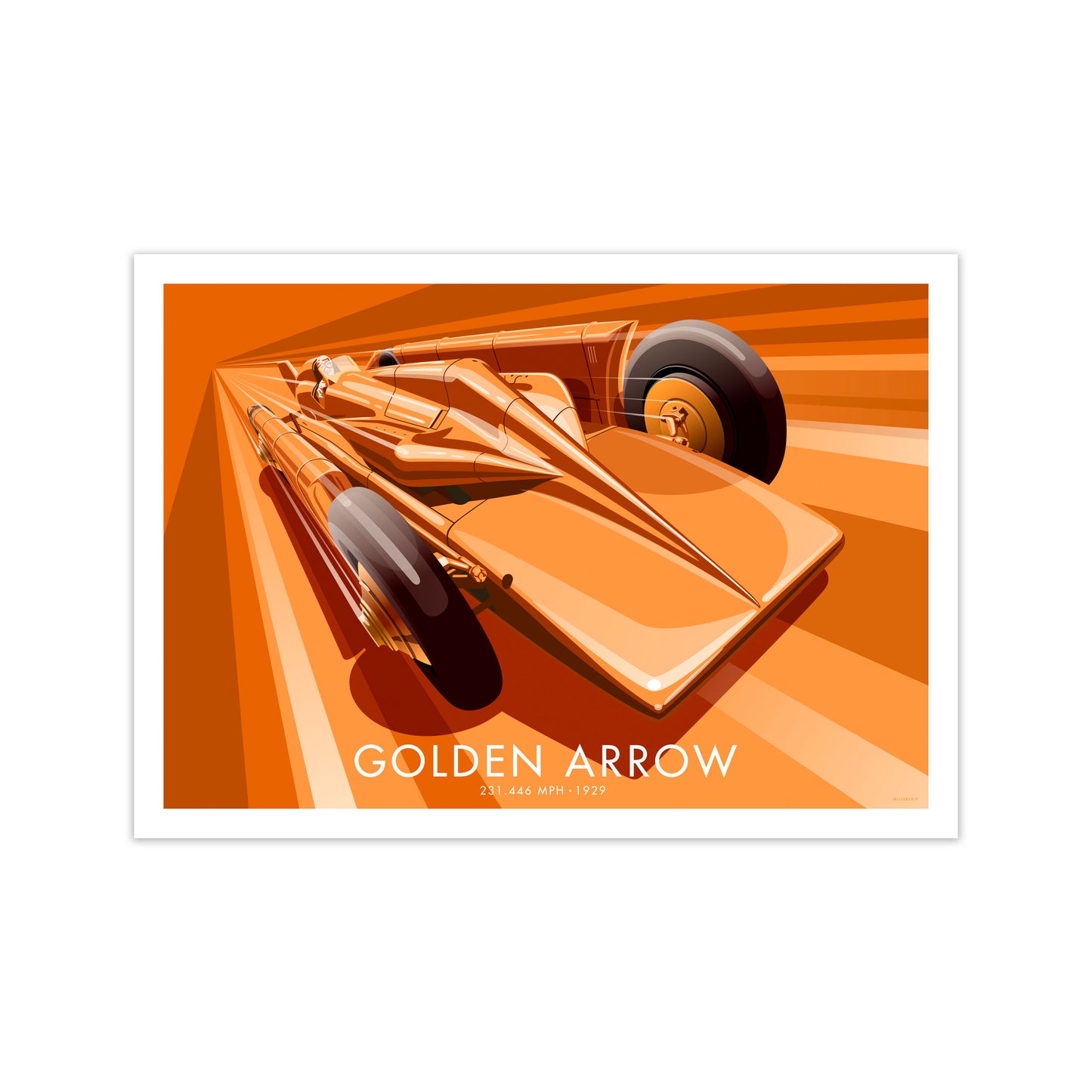 The Golden Arrow Art Print by Stephen Millership, Framed Transport Poster