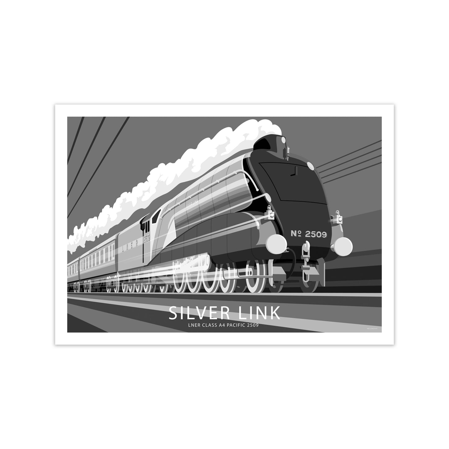 The Silver Link Art Print by Stephen Millership, Framed Transport Poster