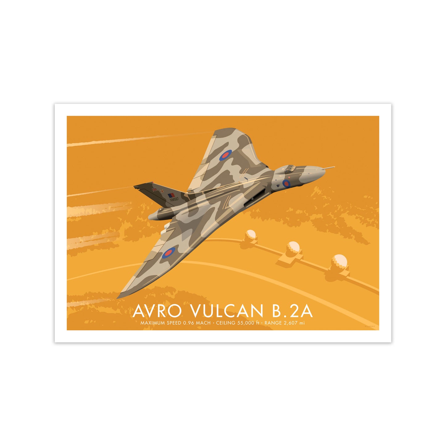 Avro Vulcan B.2A Art Print by Stephen Millership, Framed Transport Print