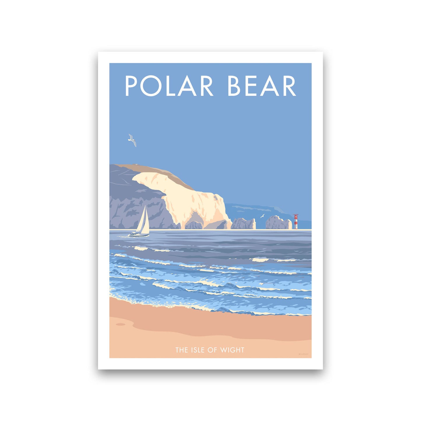 The Isle Of Wight Polar Bear Framed Digital Art Print by Stephen Millership