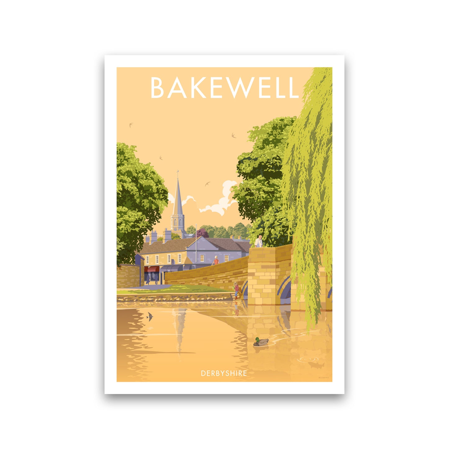 Bakewell Derbyshire Travel Art Print by Stephen Millership