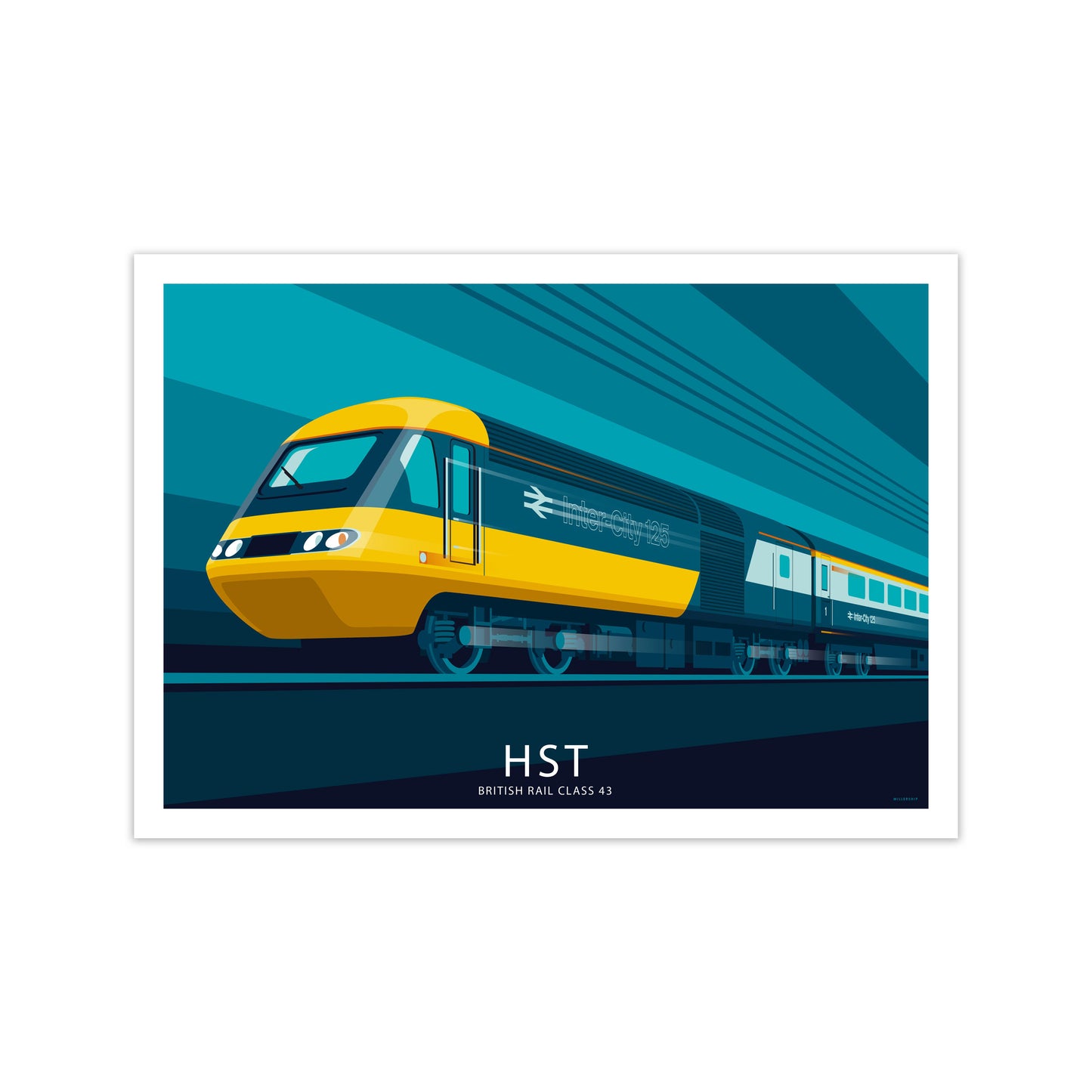 HST Travel Art Print by Stephen Millership, Vintage transport Framed Poster