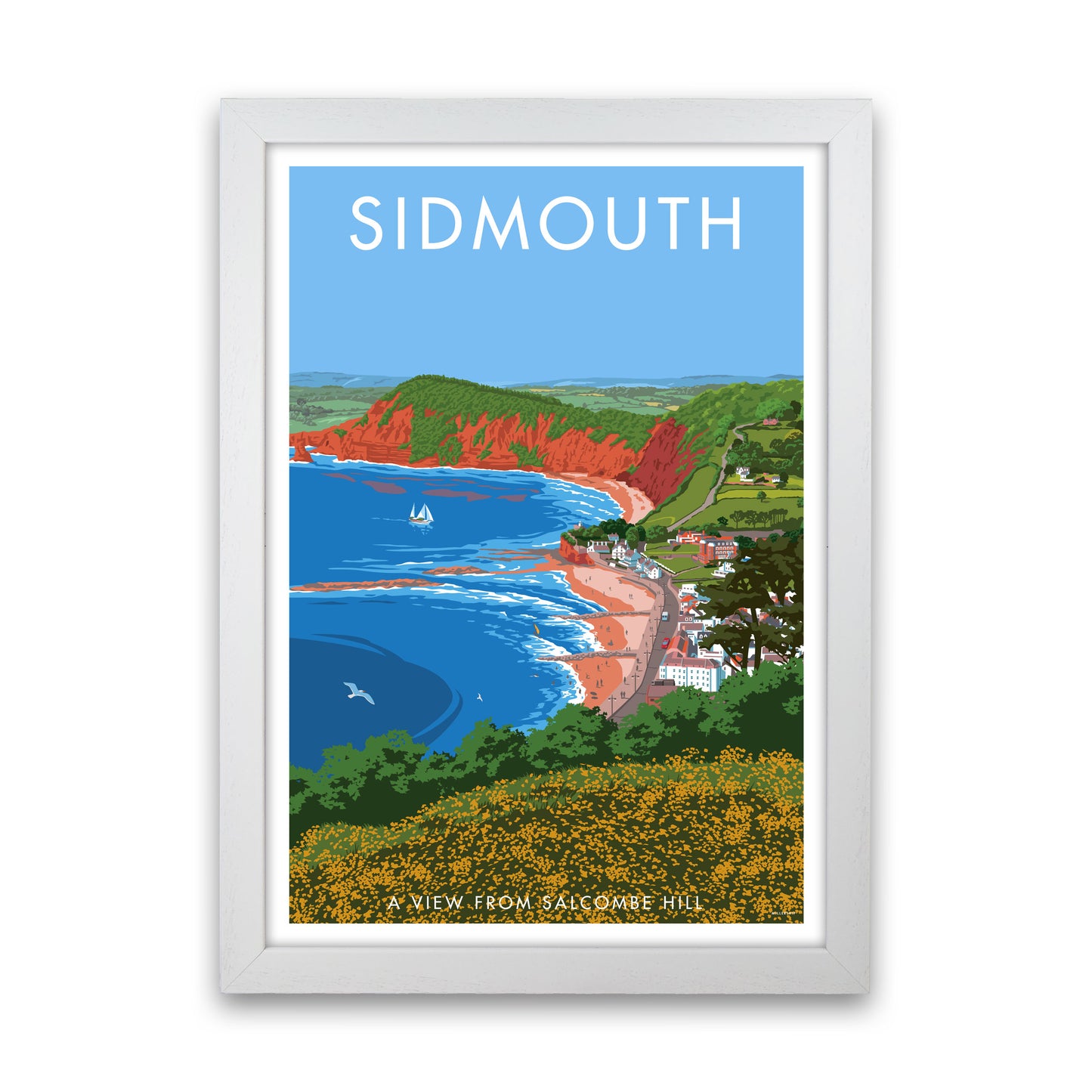 Sidmouth Art Print by Stephen Millership White Grain