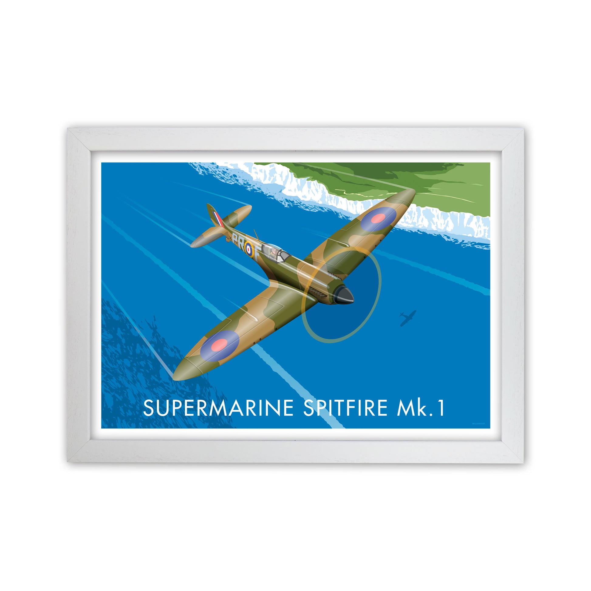 Supermarine Spitfire by Stephen Millership White Grain