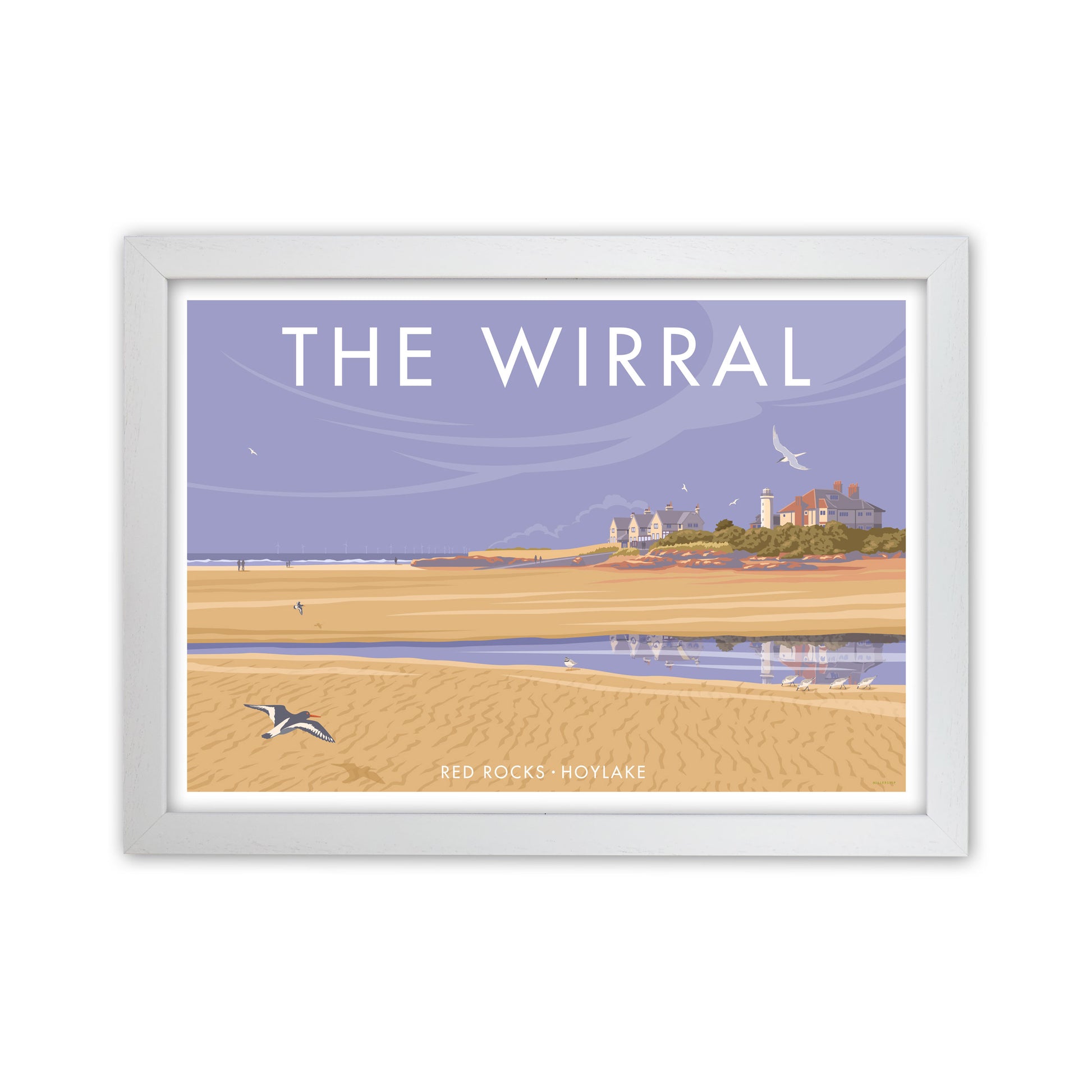 Redrocks Wirral Travel Art Print by Stephen Millership White Grain